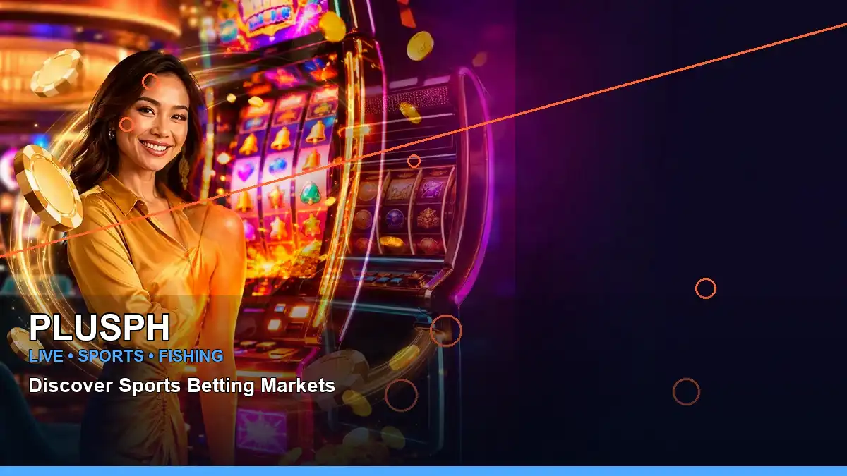 PLUSPH responsible-play guide visual featuring an adult Filipina casino host in a left-framed composition