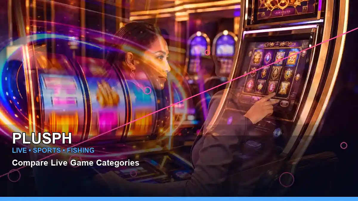 PLUSPH mobile game information presented in a layered party-style composition